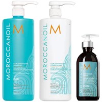 Shampoo Rizos 1000ml + Acondicionador + Crema Intensa Moroccanoil Curl